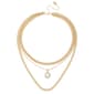Steve Madden Stone Gem Charm Layered Necklace - image 1