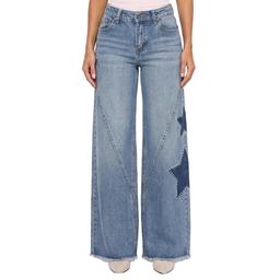 Juniors YMI(R) Wide Leg Star Studded Jeans