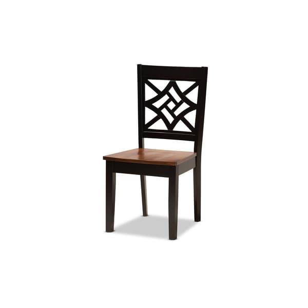 Baxton Studio Miela Two-Tone Dark Brown Wood 5pc. Dining Set