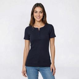 Womens Architect® Short Sleeve Ribbed Henley Tee