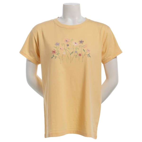 Womens Top Stitch by Morning Sun Curley Floral Tee