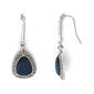 Ruby Rd. Silver-Tone & Blue Cabochon Pear Drop Earrings - image 1