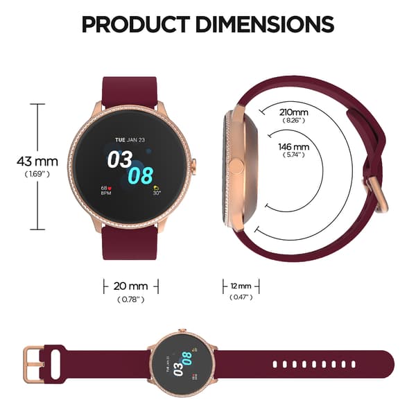 Unisex iTouch Round Rose Gold Smartwatch - 500015R-42-C02