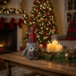 Northlight Plush Owl with Plaid Hat Christmas Figure - image 3