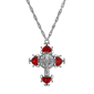 Symbols of Faith Silver-Tone Cross Color Crystal Necklace - image 1