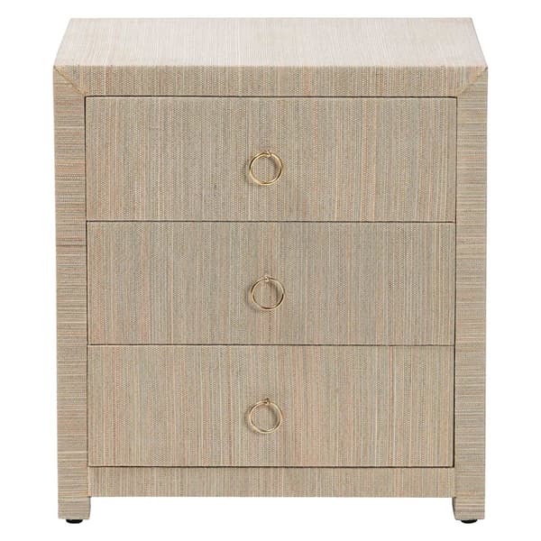 bali & pari Quinn Bohemian Woven Natural Grasscloth Nightstand