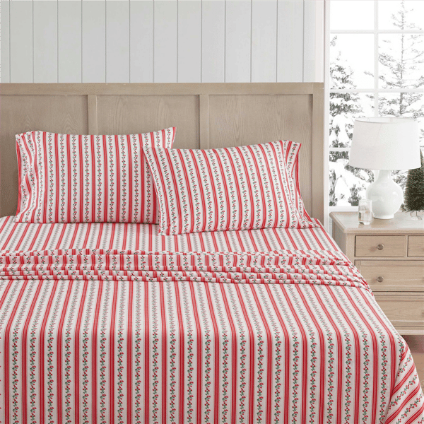 Martha Stewart Rose Ribbon Sheet Set - image 