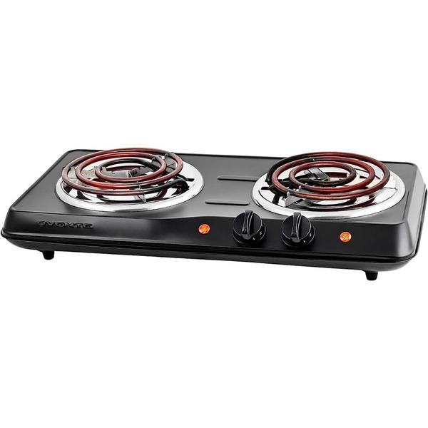 Ovente Electric Double Coil Burner 6 & 5.75in. Cooktop  - Black - image 