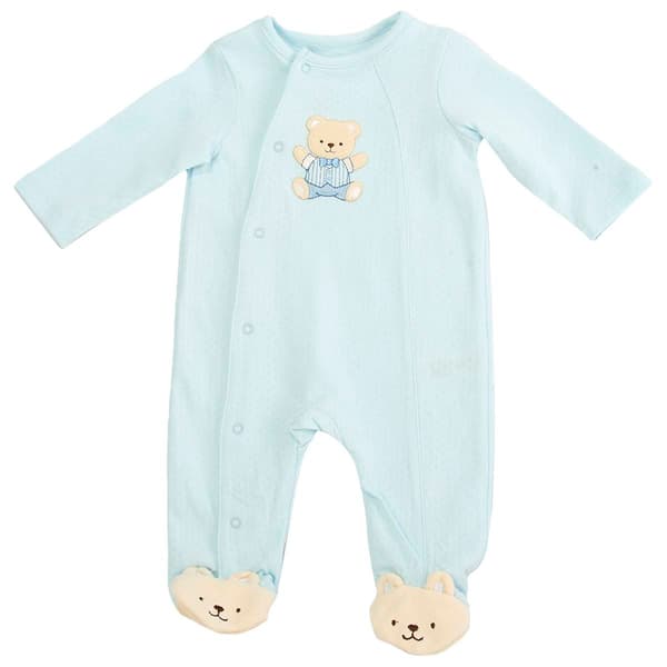 Baby Boy (NB-9M) Little Me Cute Bear Footie Sleeper - image 