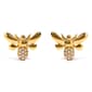 Haus of Brilliance 10kt. Gold Diamond Bumble Bee Stud Earrings - image 1