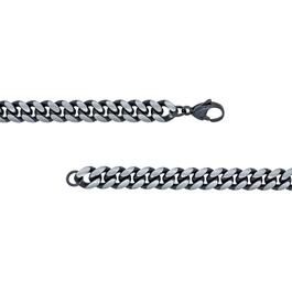 Mens Lynx Stainless Steel Black Ion-Plating ID Bracelet