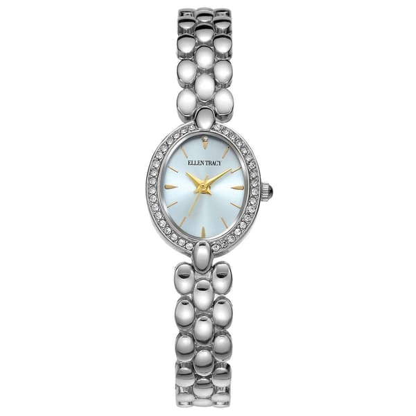 Womens Ellen Tracy Silver-Tone Oval Bracelet Watch - ET5471SL - image 