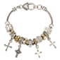 Beautiful Blessings Antique Two-Tone Cross Charm Bracelet - image 1