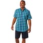 Mens Chaps Short Sleeve Stretch Dress Shirt - Scuba Blue - image 1