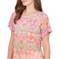 Womens Ruby Rd. Hothouse Florals Short Sleeve Damask Tee - image 5