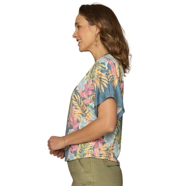 Womens Democracy Short Dolman Sleeve Tropical Tee