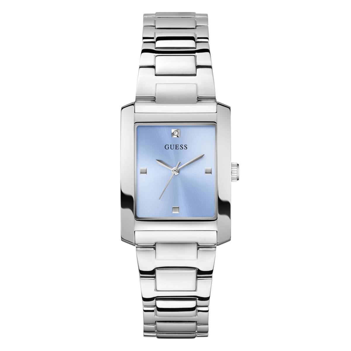 Open Video Modal for Womens Guess Watches(R) Rectangular Silver Analog Watch - GW0876L1