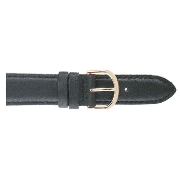 Unisex Watchbands 2 Go Genuine Padded Leather Black Watchband - image 