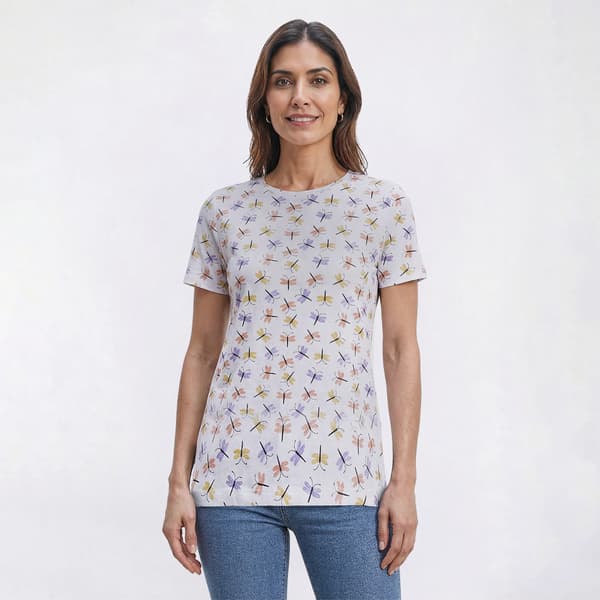 Womens Hasting & Smith Short Sleeve Dragonflies Tee - image 