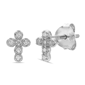Brilliant Grown Lab-Grown Diamond Accent Cross Stud Earrings - image 3