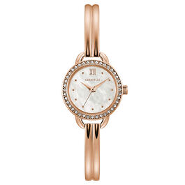 Womens Caravelle Rose Gold-Tone Bangle Watch - 44L247