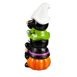 Evergreen Stacked Halloween Gnome Trio Statue