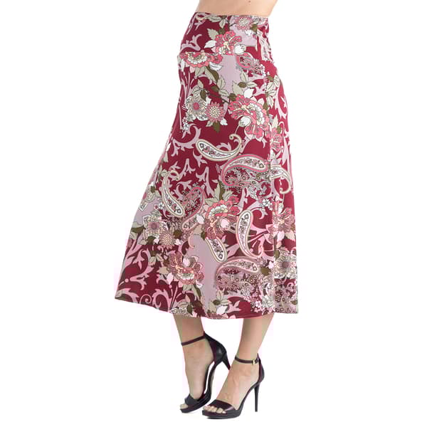 Plus Size 24/7 Comfort Apparel Paisley Maternity A-Line Skirt