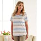 Womens Hasting & Smith Short Sleeve Crew Neck Stripe Slub Tee - image 1