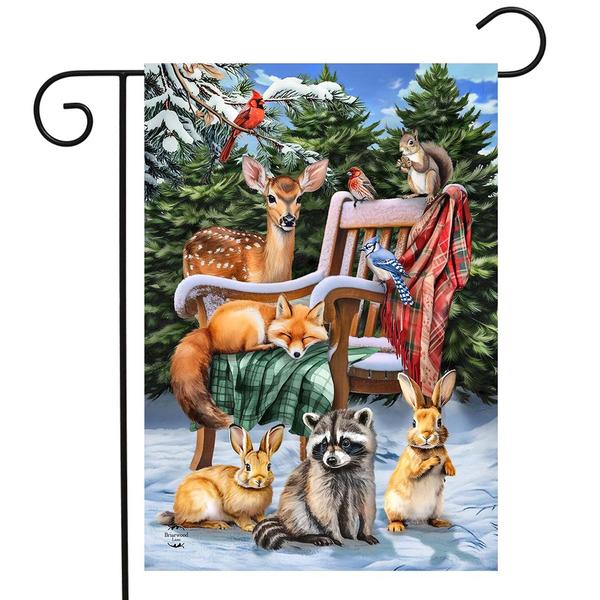 Briarwood Lane Snow Day Friends Garden Flag - image 