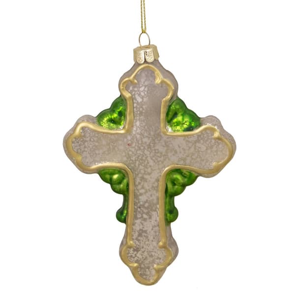 Northlight Seasonal 5in. Irish Cross Glass Christmas Ornament
