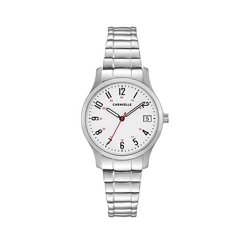 Womens Caravelle Steel Expansion Easy Reader Watch - 43M119