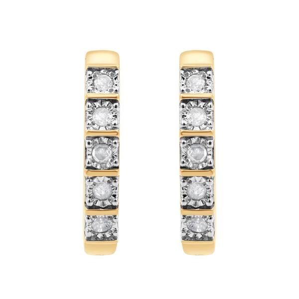 Diamond Classics&#8482; Gold Plated Diamond Hoop Earrings