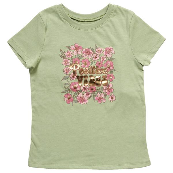 Girls &#40;7-12&#41; BTween&#40;R&#41; Short Sleeve Positive Vibes Tee - image 