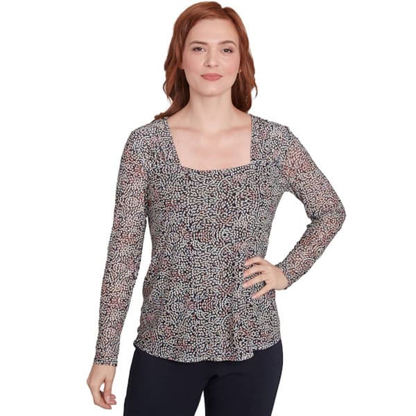 Petite Skye''s The Limit At Leisure Long Sleeve Mesh Blouse - image 