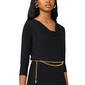 Petite MSK 3/4 Sleeve Drape Neck Belt Waist Jumpsuit - image 6