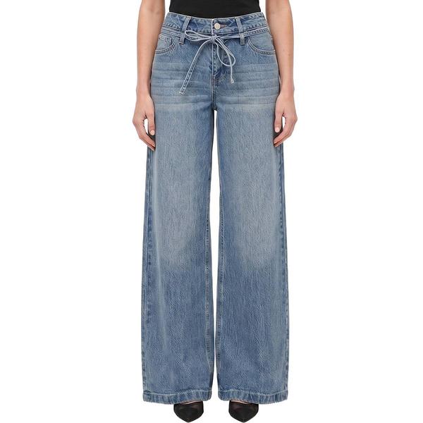 Womens Royalty Wide Leg Jeans with Tie Belt - image 