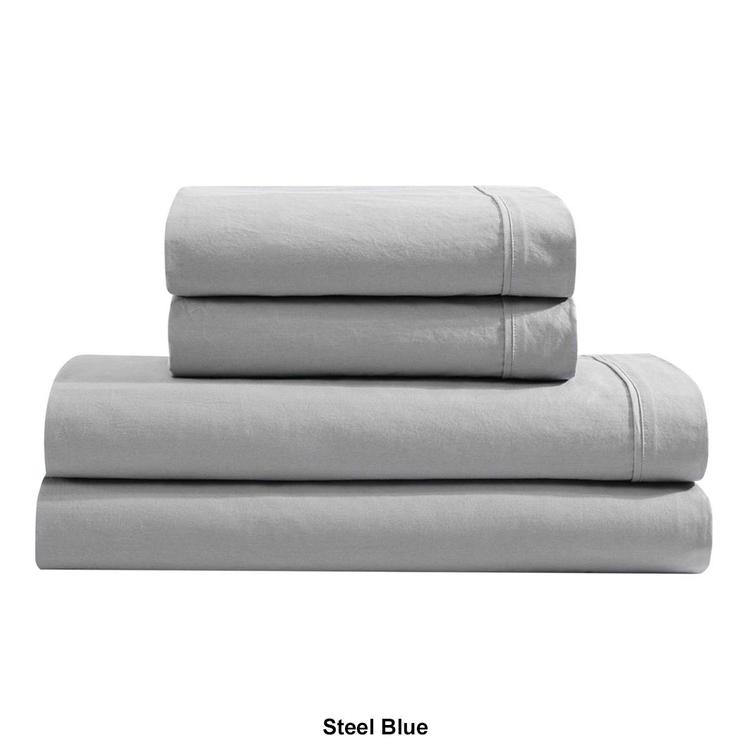 Calvin Klein Washed Percale Cotton 4pc. 200 TC Sheet Set