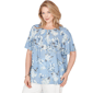 Plus Size Emaline Seabreeze Essence Keyhole Neck Floral Blouse - image 3
