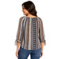 Juniors A. Byer Mix Print Mesh 3/4 Tie Sleeve Blouse - image 3