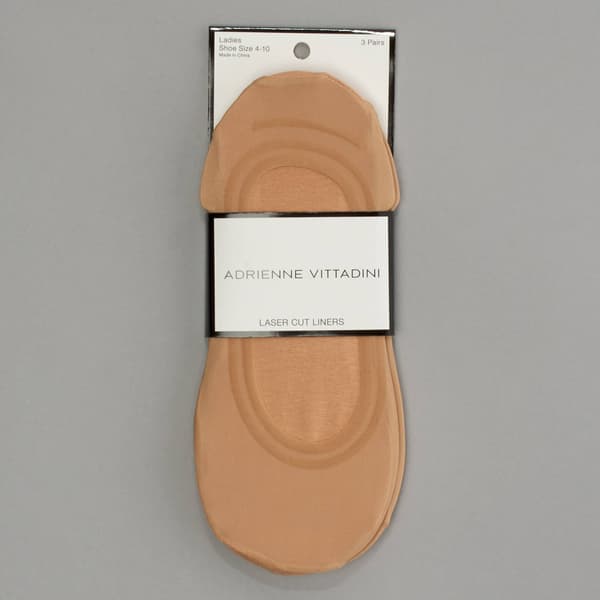 Womens Adrienne Vittadini 3pk. Laser Cut Liner Socks - image 