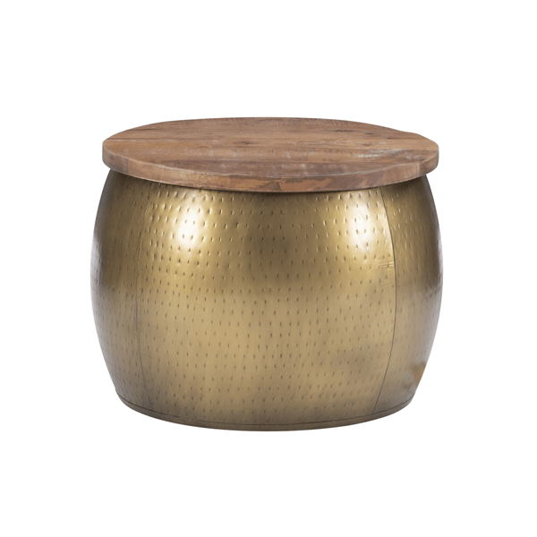 Linon Home Decor Royce Gold Drum With Storage - image 