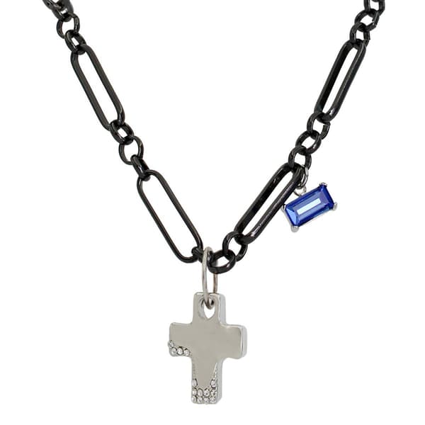 Steve Madden Puffy Cross Pendant Necklace