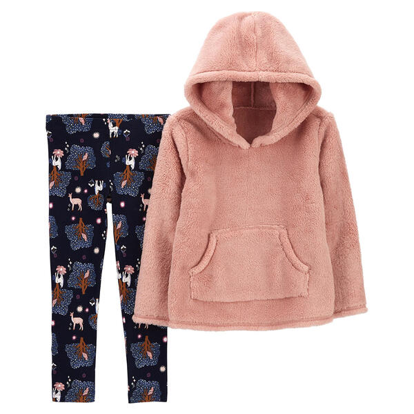 Toddler Girl Carters&#40;R&#41; Fuzzy Hoodie & Fantasy Leggings Set - image 