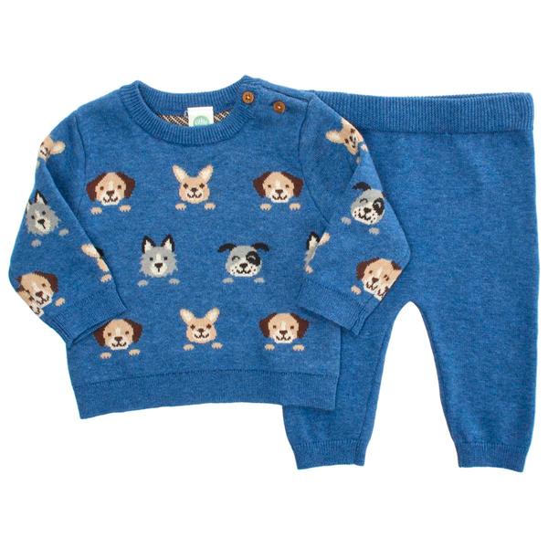Baby Boy (3-9M) Little Me(R) Puppy Paws Sweater Set - image 