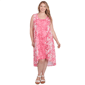 Women''s Ruby Rd. Larky Lark Colorblock Ombre Floral High Low Dre - image 1