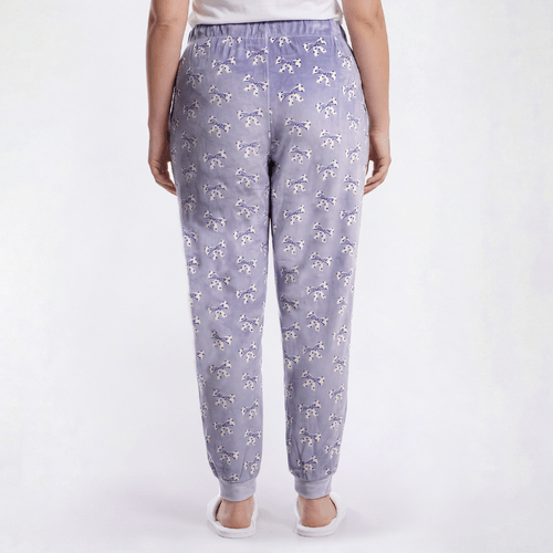 Plus Size Goodnight Kiss Bows Printed Silky Velour Pajama Pants