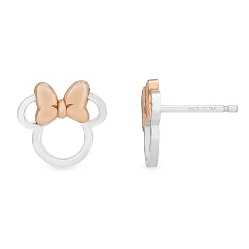 Disney Two-Tone Open Minnie Mouse Stud Earrings - image 