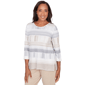 Womens Alfred Dunner Comfort & Joy Abstract Stripe Blouse - image 3