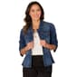 Womens Democracy Long Sleeve Peplum Denim Jacket - image 1