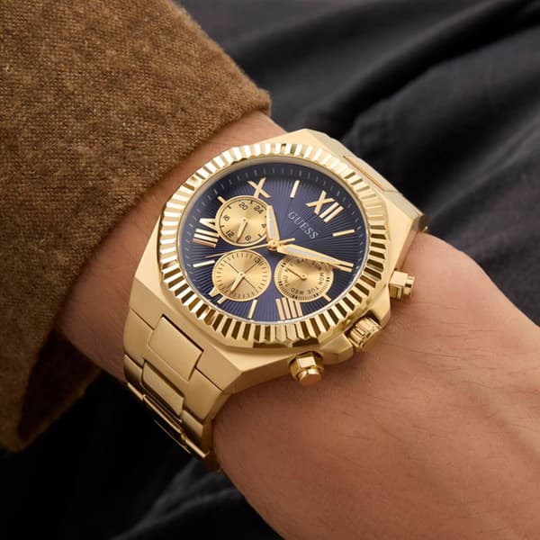 Mens GUESS Gold Tone Multi-function Watch - GW0703G6